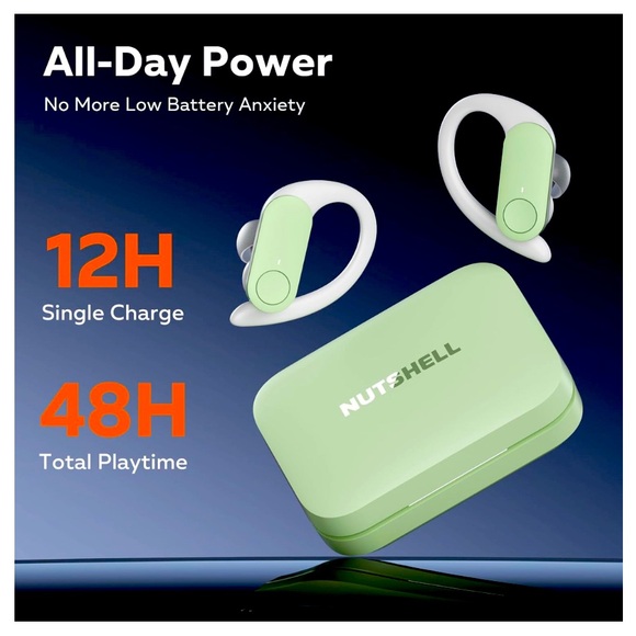 Nutshell Wireless Earbuds, 12H Nonstop, Customized App, Deep Bass, Clear Calls, - Picture 4 of 9